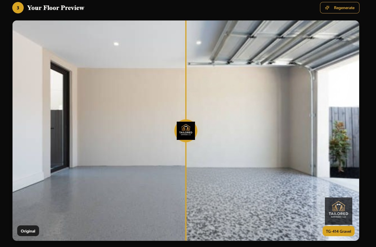 Before and after garage floor coating transformation